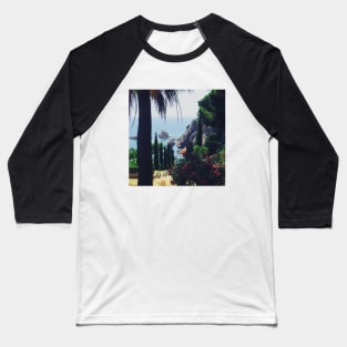 View of the charming Spanish streets Spain sightseeing trip photography from city scape Barcelona Blanes Malgrat del Mar Santa Susuana Baseball T-Shirt